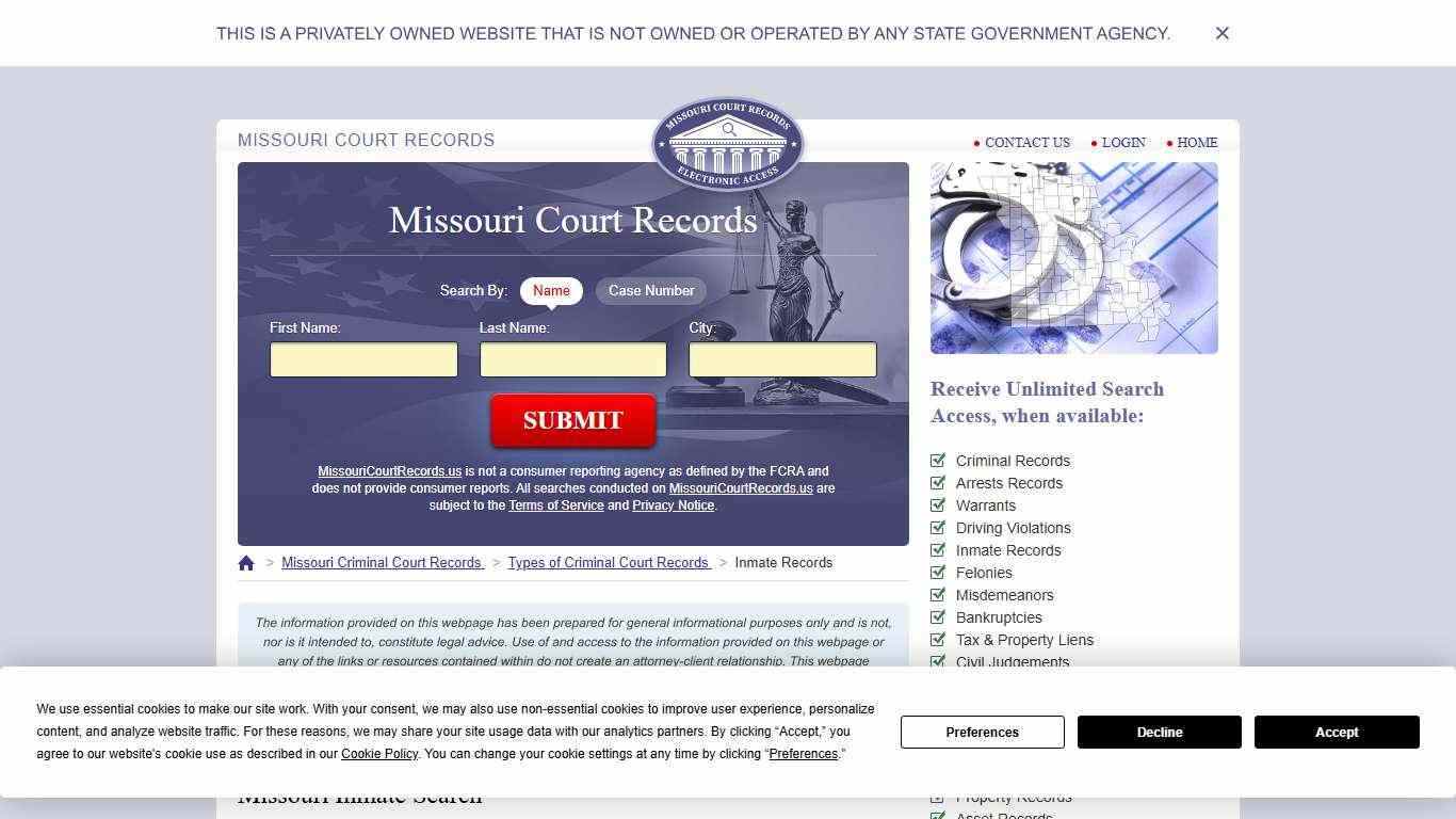 Missouri Inmate Search | MissouriCourtRecords.us