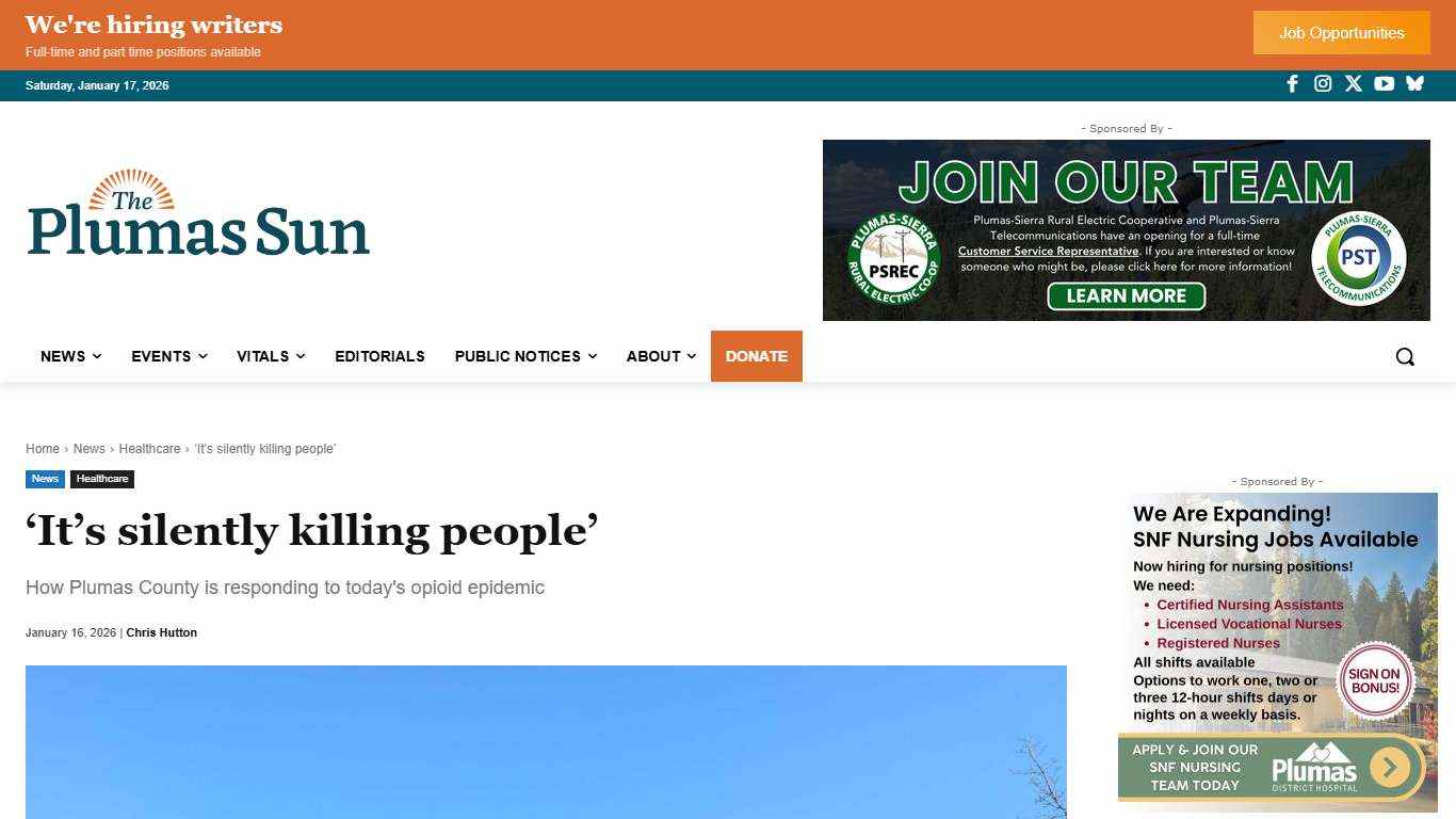 ‘It’s silently killing people’ | The Plumas Sun