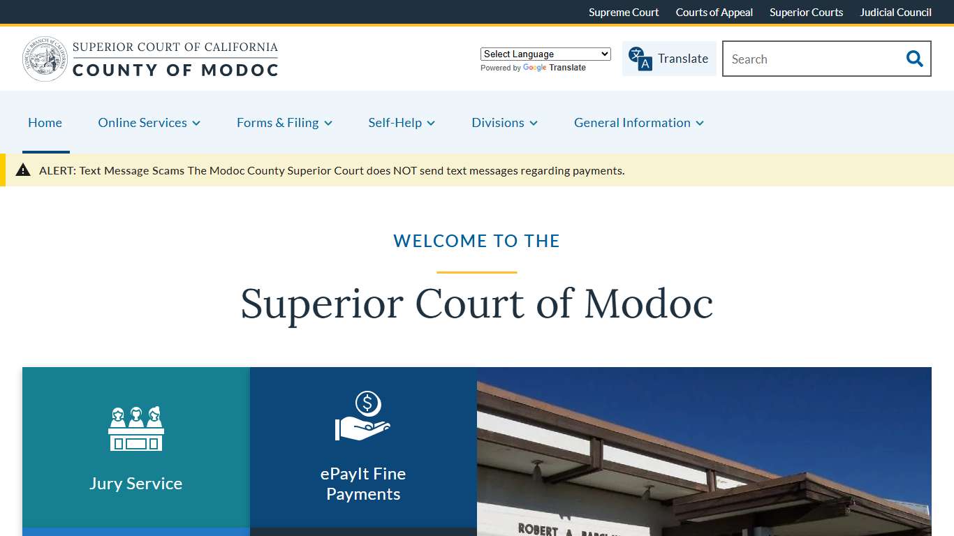 Home | Superior Court of California | County of Modoc